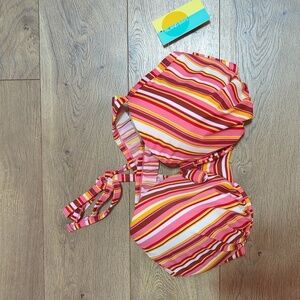 Island Rays Striped Padded Wired Top Ladies 2X NWT